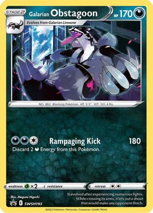 Galarian Obstagoon SWSH193  SWSH Sword & Shield Promo Cards - Promo