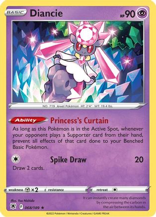 Diancie 068  - Holofoil SWSH10 Astral Radiance - Holo Rare