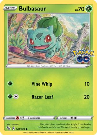 Bulbasaur 001  - Reverse Holofoil Pokemon GO - Common