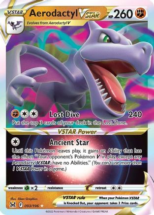 Aerodactyl VSTAR 093/196  - Holofoil SWSH11 Lost Origin - Ultra Rare