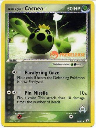 Team Aqua's Cacnea 024/95  - Holofoil Miscellaneous Cards & Products - Promo