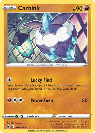 Carbink 108  SWSH11 Lost Origin - Uncommon