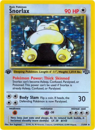 Snorlax (11) 011  - 1st Edition Holofoil Jungle - Holo Rare