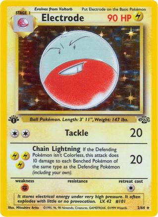 Electrode (2) 002  - 1st Edition Holofoil Jungle - Holo Rare
