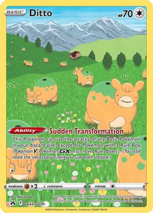Ditto GG22/GG70  - Holofoil Crown Zenith Galarian Gallery - Ultra Rare