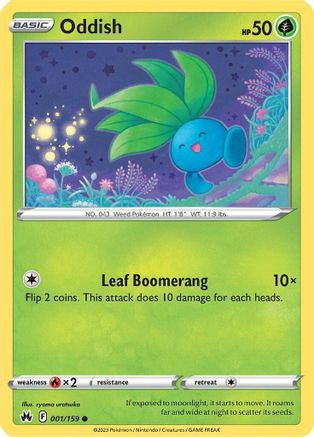 Oddish 001  - Reverse Holofoil SWSH Crown Zenith - Common
