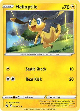Helioptile 049  - Reverse Holofoil SWSH Crown Zenith - Common