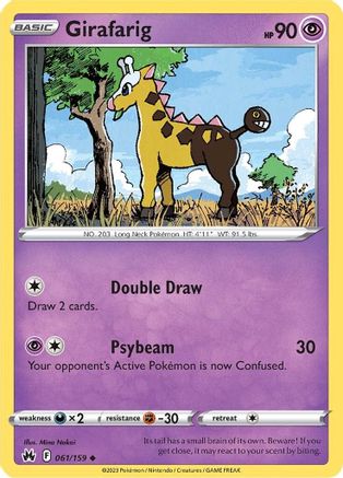 Girafarig 061  - Reverse Holofoil SWSH Crown Zenith - Uncommon