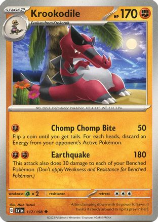 Krookodile 117  - Reverse Holofoil SV01 Scarlet & Violet Base Set - Uncommon
