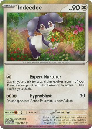 Indeedee 153  - Reverse Holofoil SV01 Scarlet & Violet Base Set - Rare