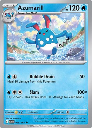 Azumarill 045  - Reverse Holofoil SV02 Paldea Evolved - Uncommon