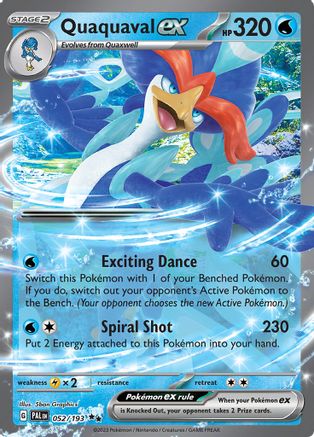 Quaquaval ex 052/193  - Holofoil SV02 Paldea Evolved - Double Rare