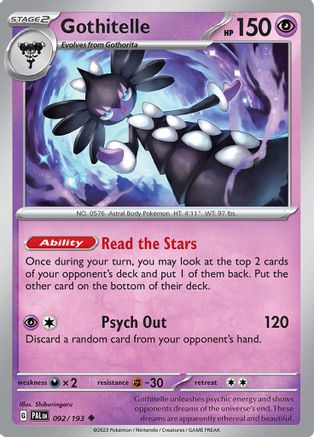 Gothitelle 092  - Reverse Holofoil SV02 Paldea Evolved - Uncommon