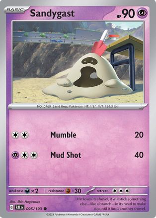 Sandygast 095/193  - Reverse Holofoil SV02 Paldea Evolved - Common