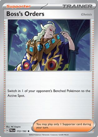 Boss's Orders 172/193  - Holofoil SV02 Paldea Evolved - Rare