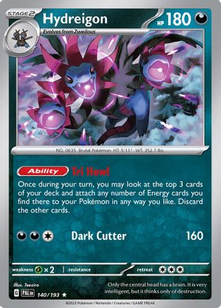 Hydreigon 140  - Reverse Holofoil SV02 Paldea Evolved - Rare