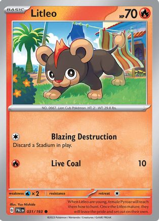 Litleo 031  SV02 Paldea Evolved - Common