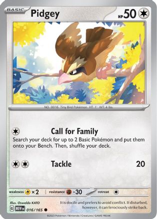 Pidgey 016  SV Scarlet & Violet 151 - Common