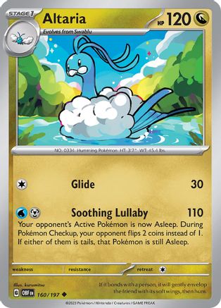 Altaria 160  SV03 Obsidian Flames - Uncommon
