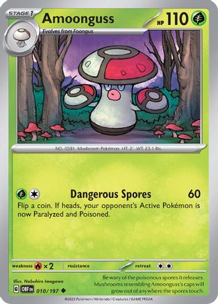 Amoonguss 010  - Reverse Holofoil SV03 Obsidian Flames - Uncommon