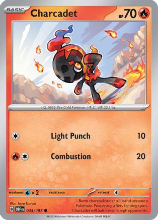 Charcadet 043  - Reverse Holofoil SV03 Obsidian Flames - Common