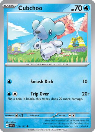 Cubchoo 053  - Reverse Holofoil SV03 Obsidian Flames - Common