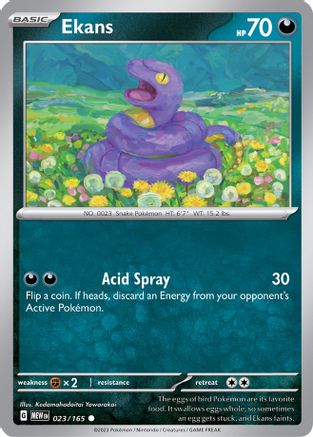 Ekans 023  - Reverse Holofoil SV Scarlet & Violet 151 - Common