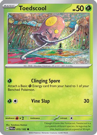 Toedscool 015/182  - Reverse Holofoil SV04 Paradox Rift - Common