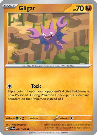 Gligar 091  - Reverse Holofoil SV04 Paradox Rift - Common