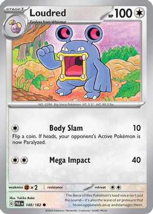 Loudred 149  - Reverse Holofoil SV04 Paradox Rift - Common