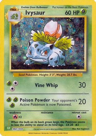 Ivysaur 002  - Holofoil Trading Card Game Classic - Classic Collection