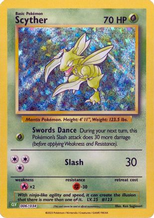 Scyther 006  - Holofoil Trading Card Game Classic - Classic Collection