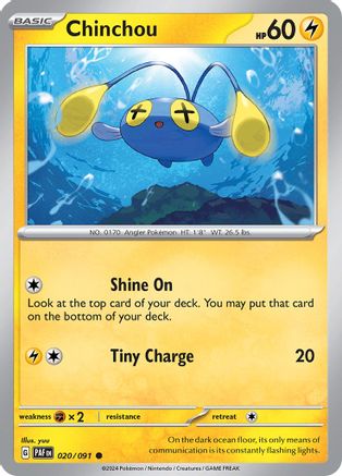 Chinchou 020  SV Paldean Fates - Common