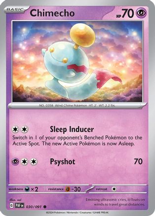 Chimecho 030  - Reverse Holofoil SV Paldean Fates - Common