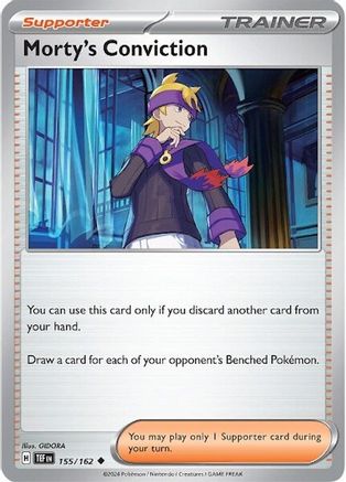 Morty's Conviction 155/162  - Reverse Holofoil SV05 Temporal Forces - Uncommon