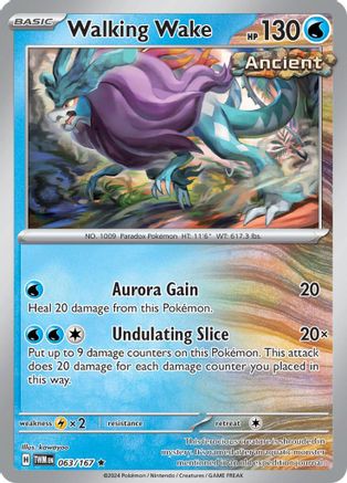 Walking Wake 063  - Reverse Holofoil SV06 Twilight Masquerade - Rare