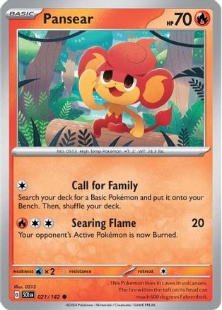 Pansear 021  - Reverse Holofoil SV07 Stellar Crown - Common