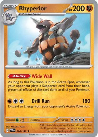 Rhyperior 076  - Holofoil SV07 Stellar Crown - Rare