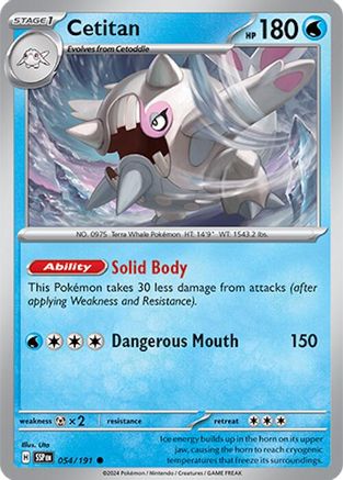 Cetitan 054/191  - Reverse Holofoil SV08 Surging Sparks - Common