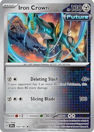 Iron Crown 132  - Reverse Holofoil SV08 Surging Sparks - Rare
