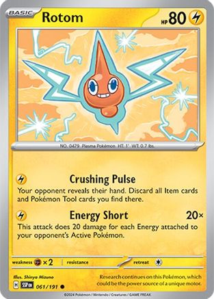 Rotom 061  - Reverse Holofoil SV08 Surging Sparks - Common