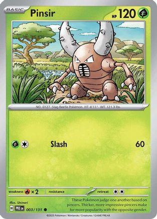 Pinsir 003  - Reverse Holofoil SV Prismatic Evolutions - Common
