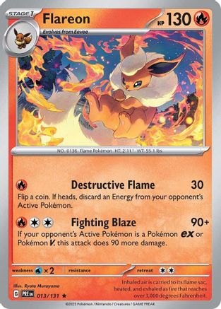 Flareon 013  - Holofoil SV Prismatic Evolutions - Rare