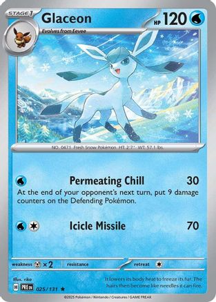 Glaceon 025  - Reverse Holofoil SV Prismatic Evolutions - Rare