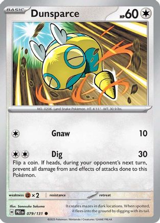 Dunsparce 079  - Reverse Holofoil SV Prismatic Evolutions - Common