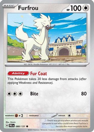 Furfrou 088  - Reverse Holofoil SV Prismatic Evolutions - Common