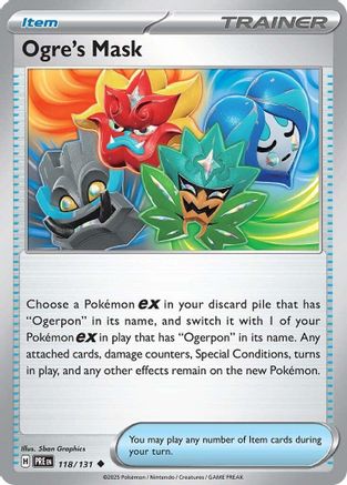Ogre's Mask 118  - Reverse Holofoil SV Prismatic Evolutions - Uncommon