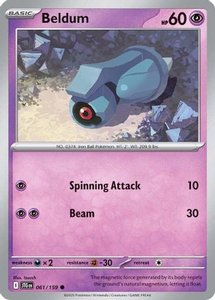 Beldum 061  - Reverse Holofoil SV09 Journey Together - Common