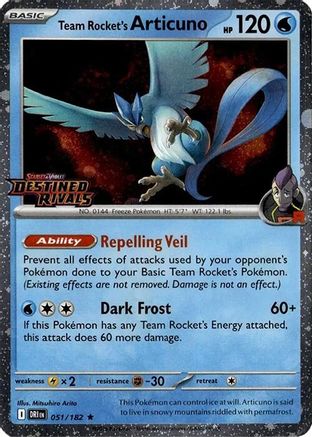 Team Rocket's Articuno 051/182  - Holofoil Miscellaneous Cards & Products - Rare