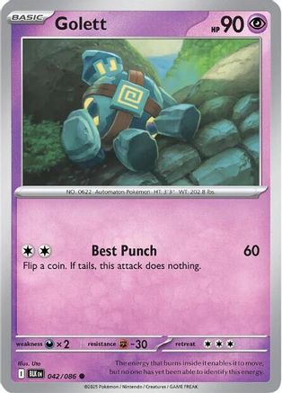 Golett 042  - Reverse Holofoil SV Black Bolt - Common